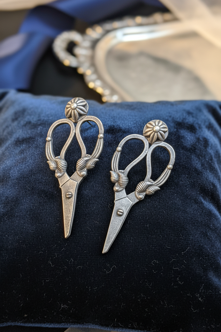 oxidised silver earring - Kaarigari ShearCraft Earrings Oxidised Artisan Edit - NIVRTTI handcrafted