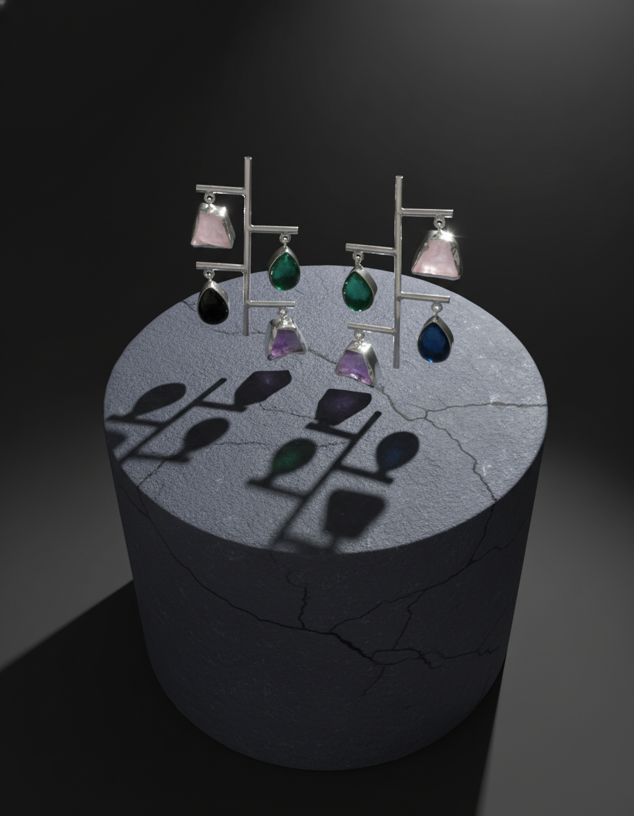 Aakaari Cascade Drops Prism Play Edit – Handcrafted Earring | handcrafted earrings for women | NIVRTTI