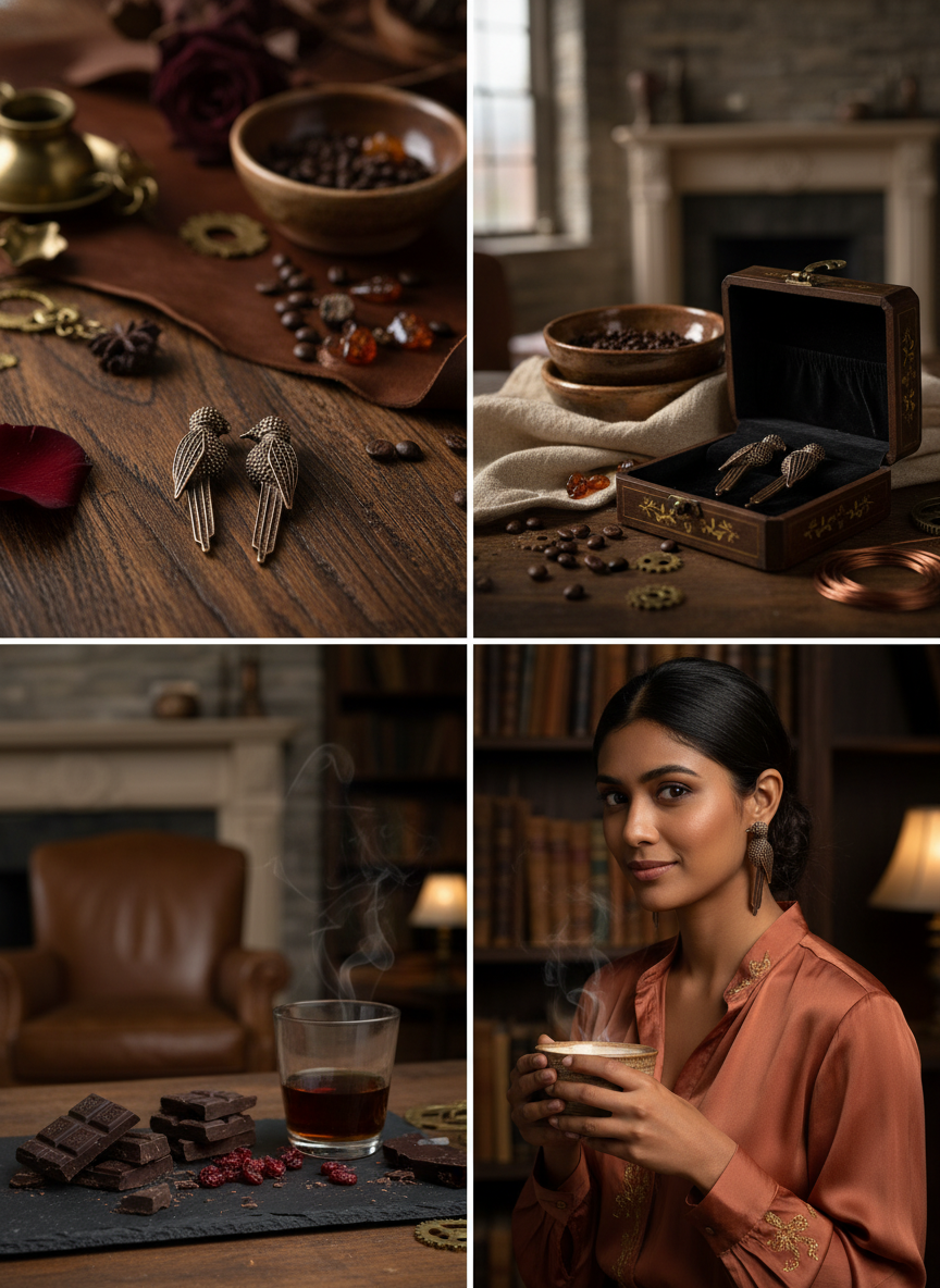 Wings of Grace Oxidized Parrot Earrings – Oxidised Earring | handcrafted earrings for women | NIVRTTI