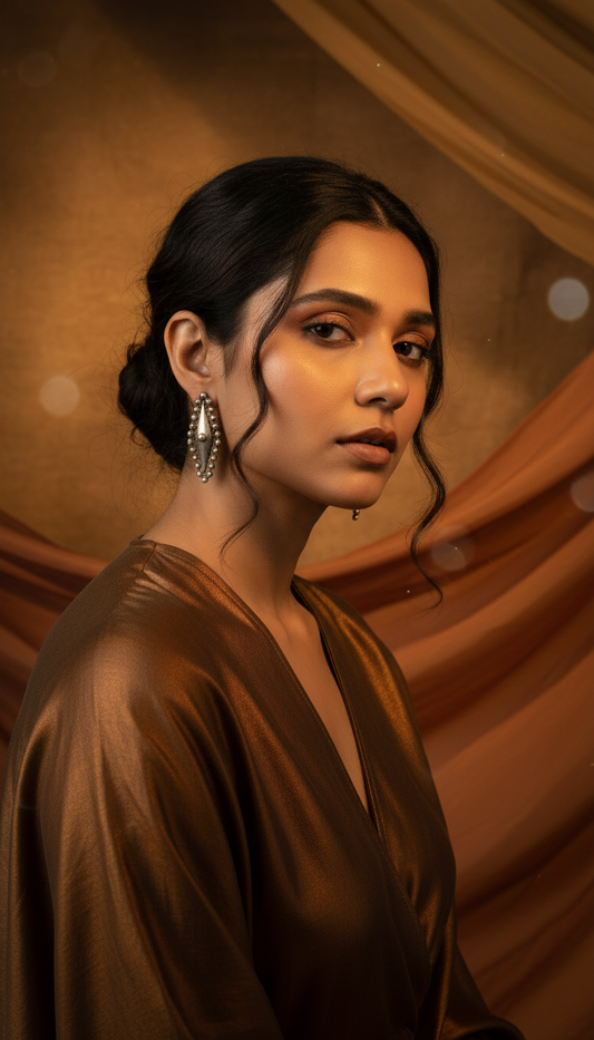 Silent Spear Oxidized Geometric Earrings – Oxidised Earring | handcrafted earrings for women | NIVRTTI