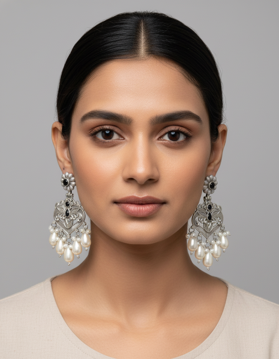 Raga Pearl Chand Earrings