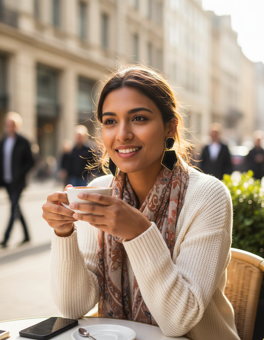 Prism Brass Stone Studs