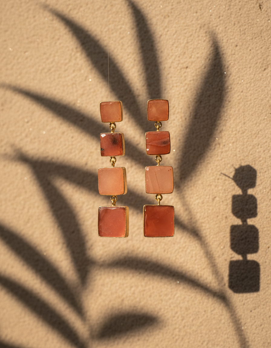 Prism Cascade Semi precious stone Earrings