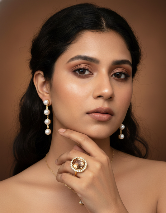 Minimal Pearl Cascade Drop Earrings