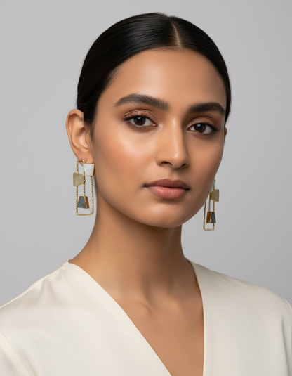 Ananta Frame Natural stone Earrings