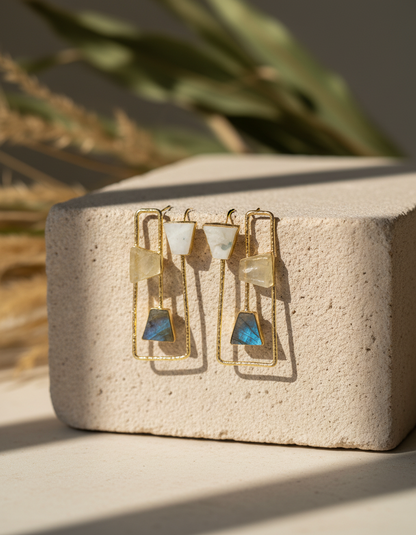 Ananta Frame Natural stone Earrings