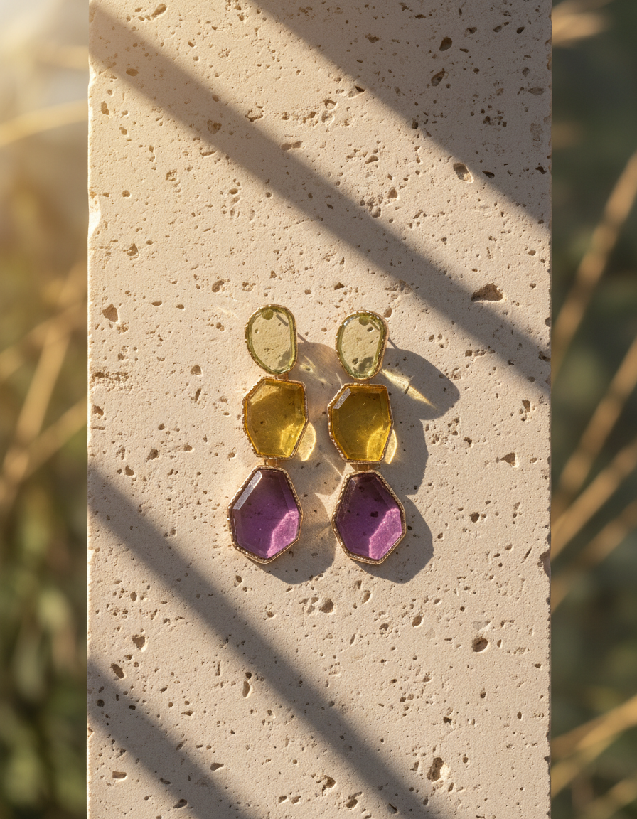 Geo Drip Statement Earrings