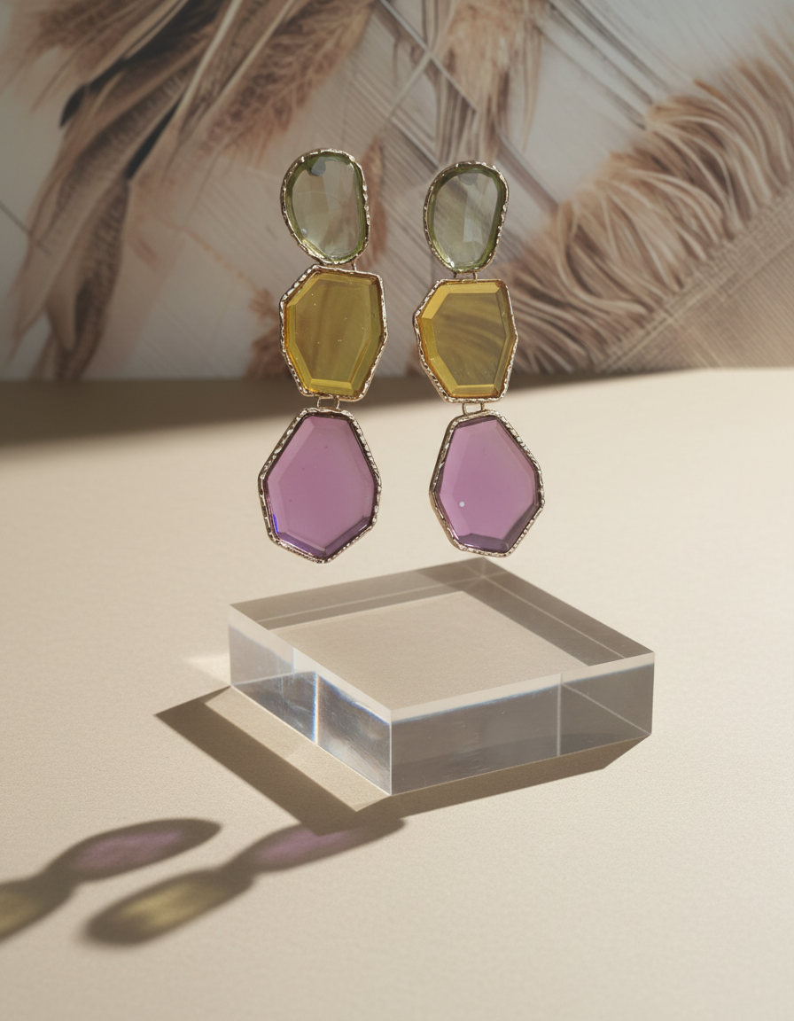 Geo Drip Statement Earrings