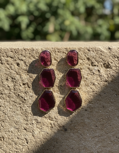Geo Drip Statement Earrings