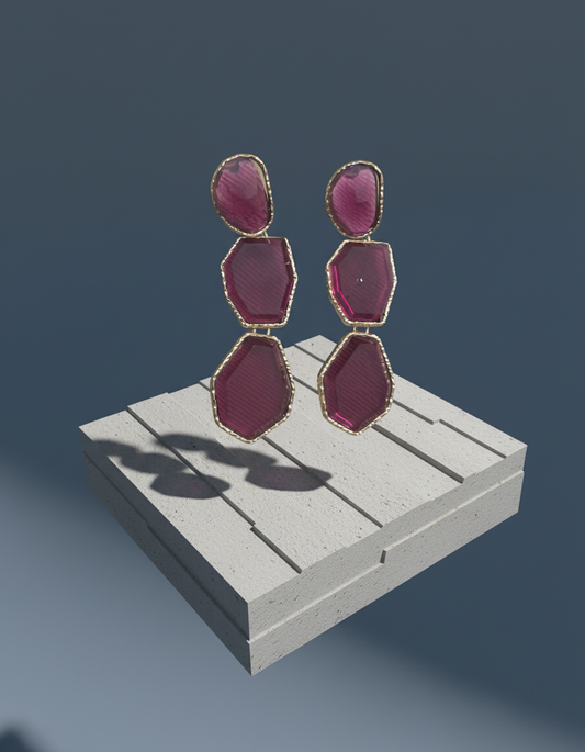 Geo Drip Statement Earrings