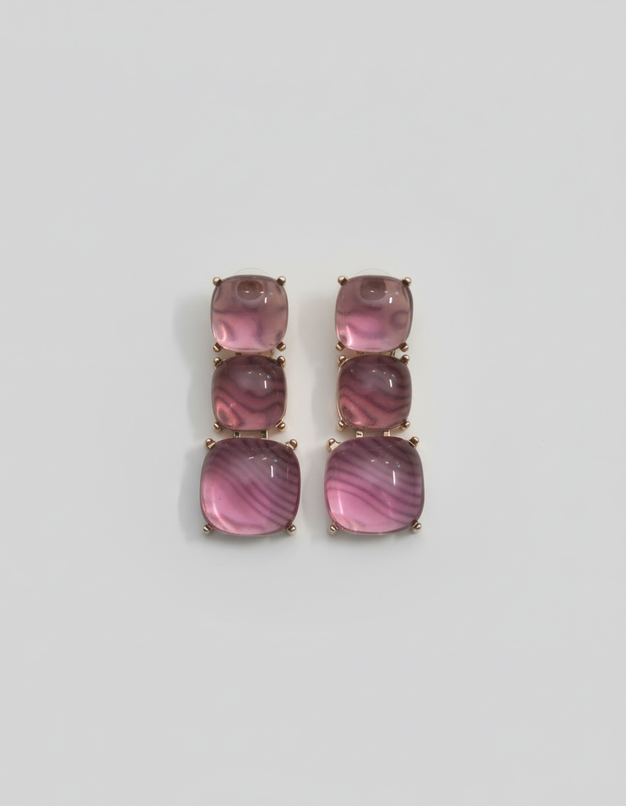 Blush Prism Gold Drop Earrings