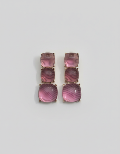 Blush Prism Gold Drop Earrings