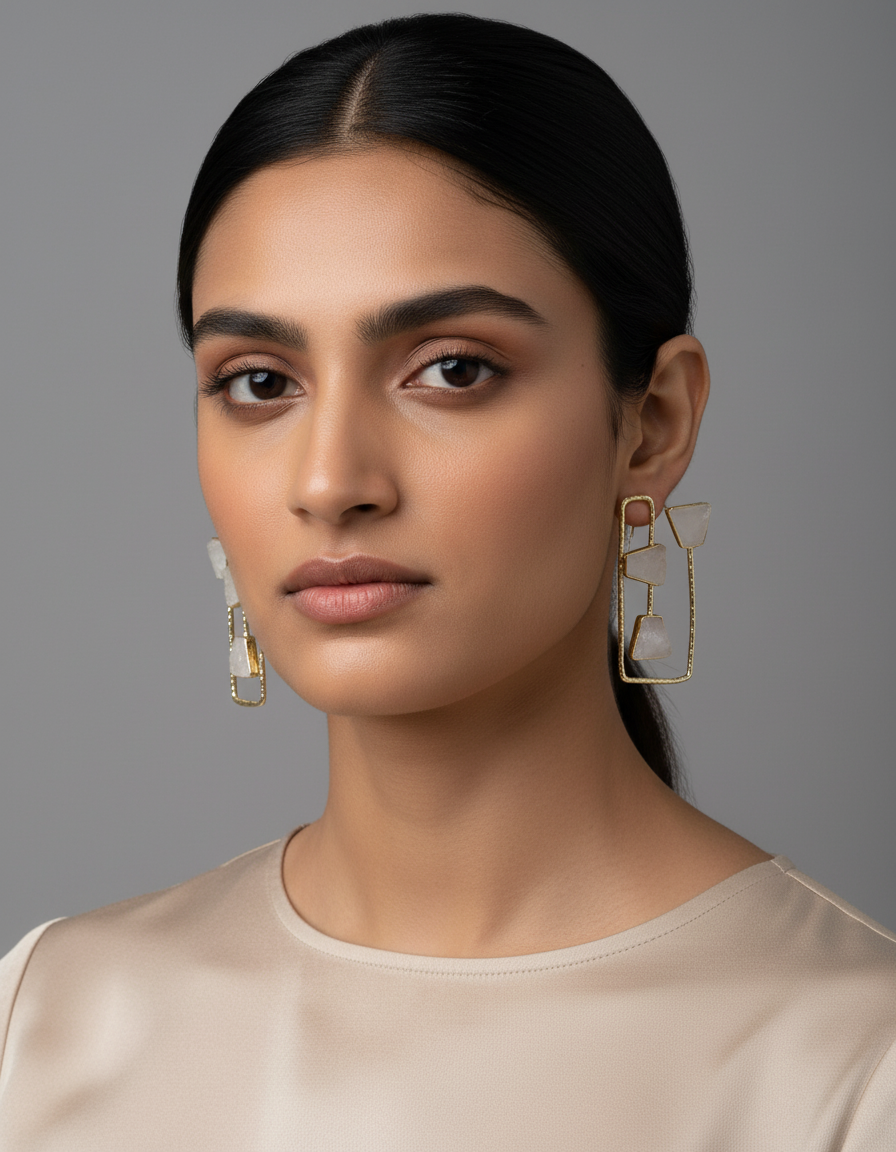 Ananta Frame Natural stone Earrings
