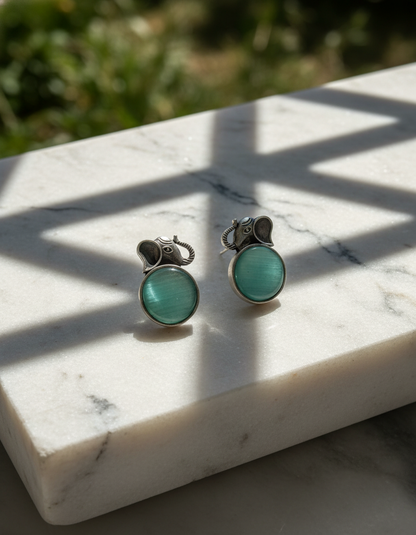 Gajamukta Noir Studs Oxidised Elephant Totem Edition | handcrafted earrings for women | NIVRTTI