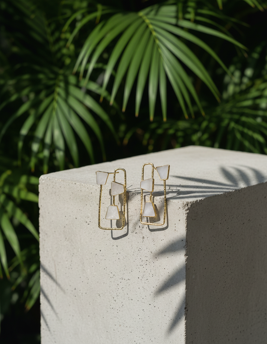 Ananta Frame Natural stone Earrings