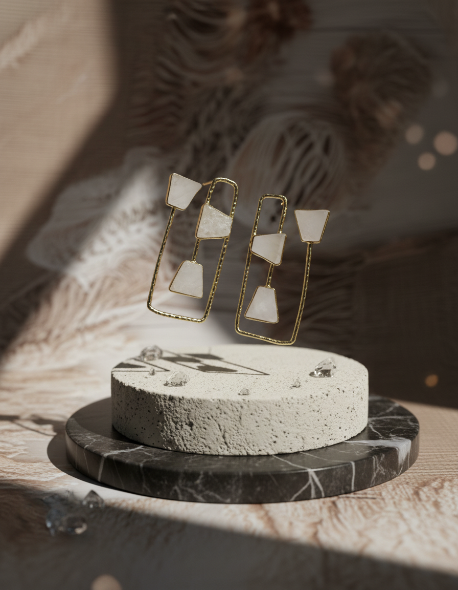 Ananta Frame Natural stone Earrings