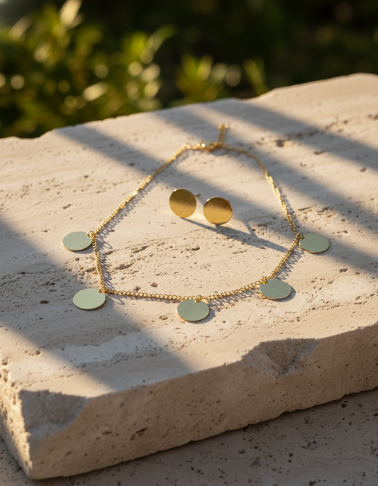 brass necklace - Brass Coin Necklace Set - NIVRTTI handcrafted jewelry