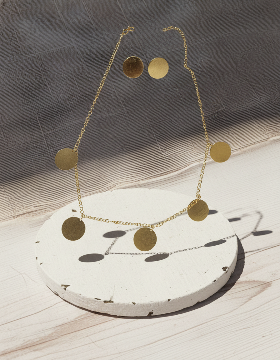 Brass Coin Necklace Set – Brass Necklace | handcrafted necklace | NIVRTTI