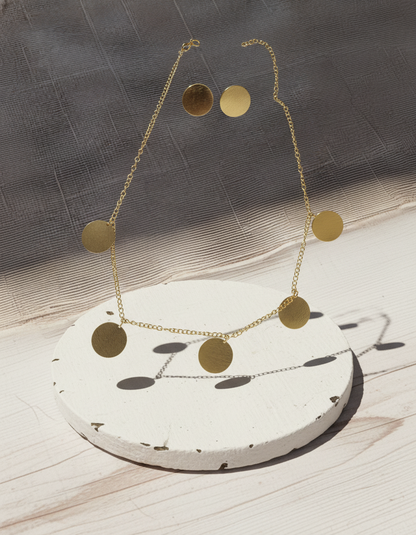 Brass Coin Necklace Set – Brass Necklace | handcrafted necklace | NIVRTTI