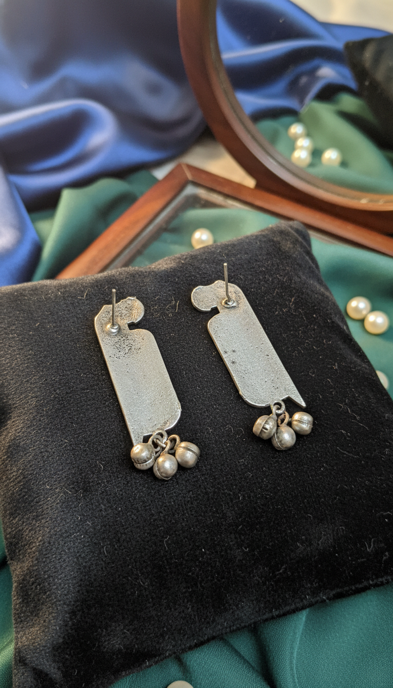 Tribal Parindey Totem Drops Oxidized Geometry Edition – Oxidised Earring | handcrafted earrings for women | NIVRTTI