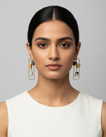Ananta Frame Natural stone Earrings