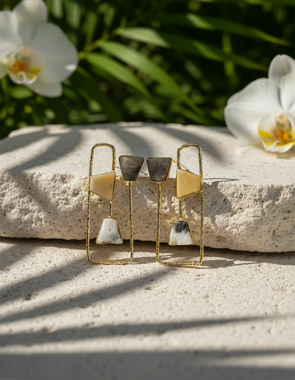 Ananta Frame Natural stone Earrings