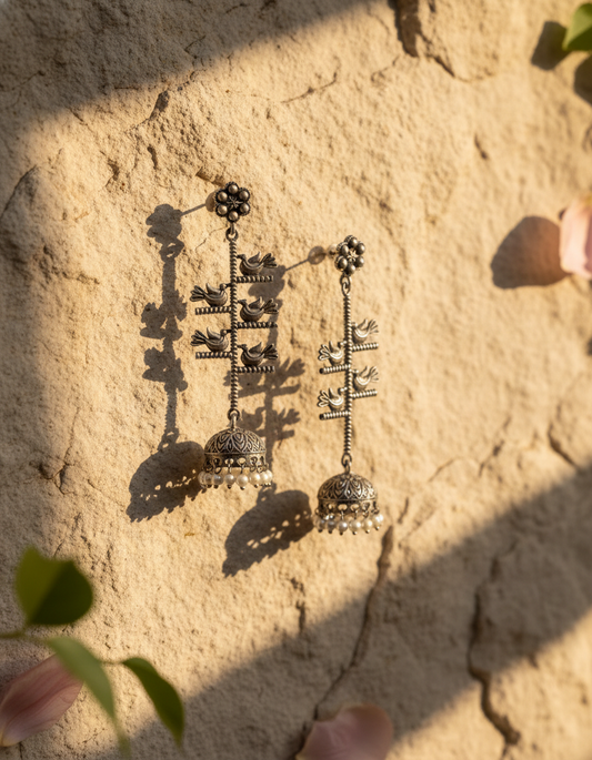 Pakhi Vriksha Jhumka Earrings