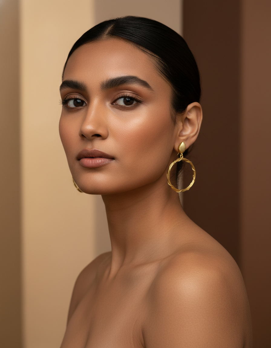 Brass Vine Hoop Earrings – Brass Earring | handcrafted earrings for women | NIVRTTI