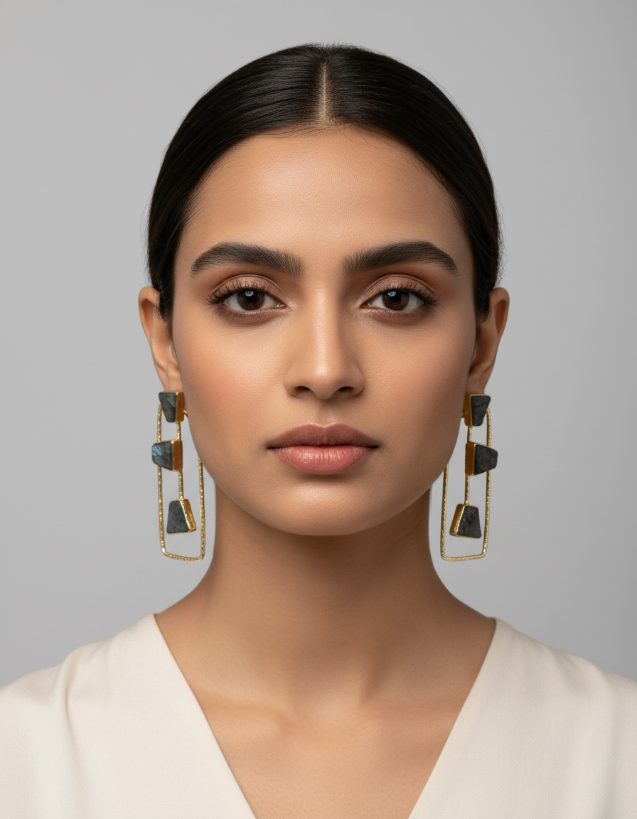 Ananta Frame Natural stone Earrings