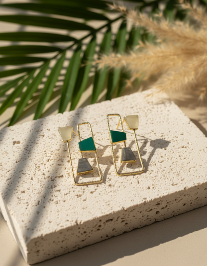 Ananta Frame Natural stone Earrings