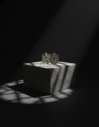 oxidised silver studs - Mahika Durga Stud Earrings Oxidised Goddess Face Jewelry - NIVRTTI handcraft