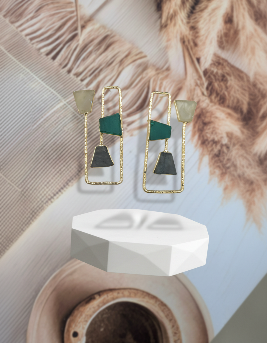 Ananta Frame Natural stone Earrings