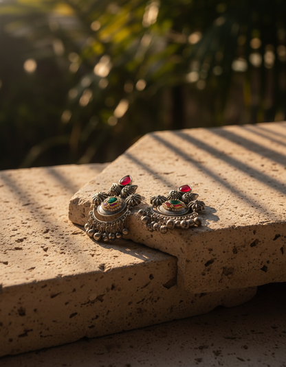 Surmaya Folk Chand Earrings