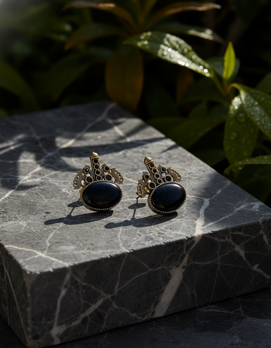 Shubhra Mini Studs Shell & Fire Collection – Handcrafted Earring | handcrafted earrings for women | NIVRTTI