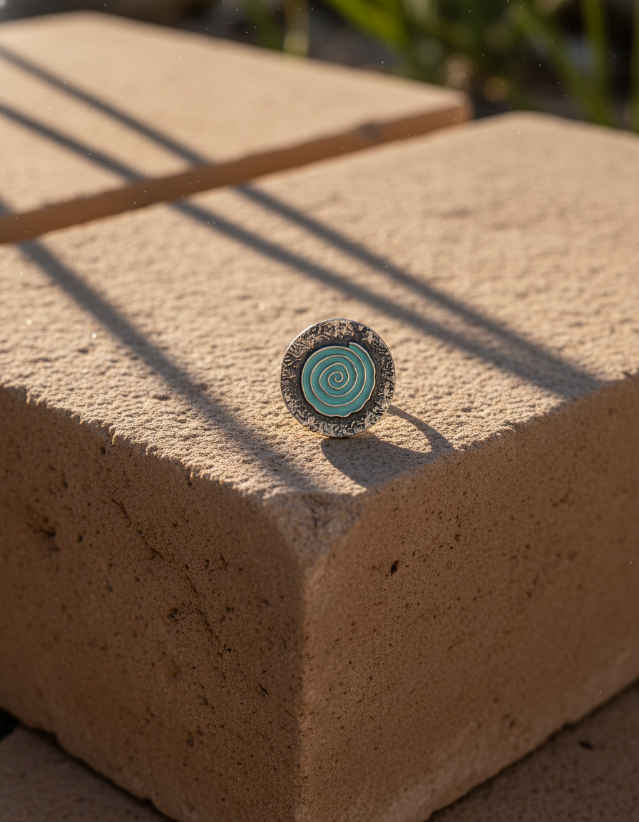Vrittika Spiral Statement Ring Enamel Oxidised Silver Adjustable Ring | handcrafted ring | NIVRTTI