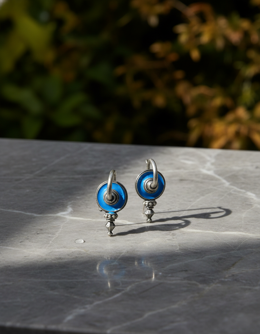 Krita Spiral Studs Minimal Oxidised Silver Screw Earrings | handcrafted stud earrings | NIVRTTI