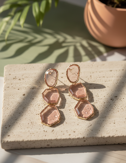 Geo Drip Statement Earrings