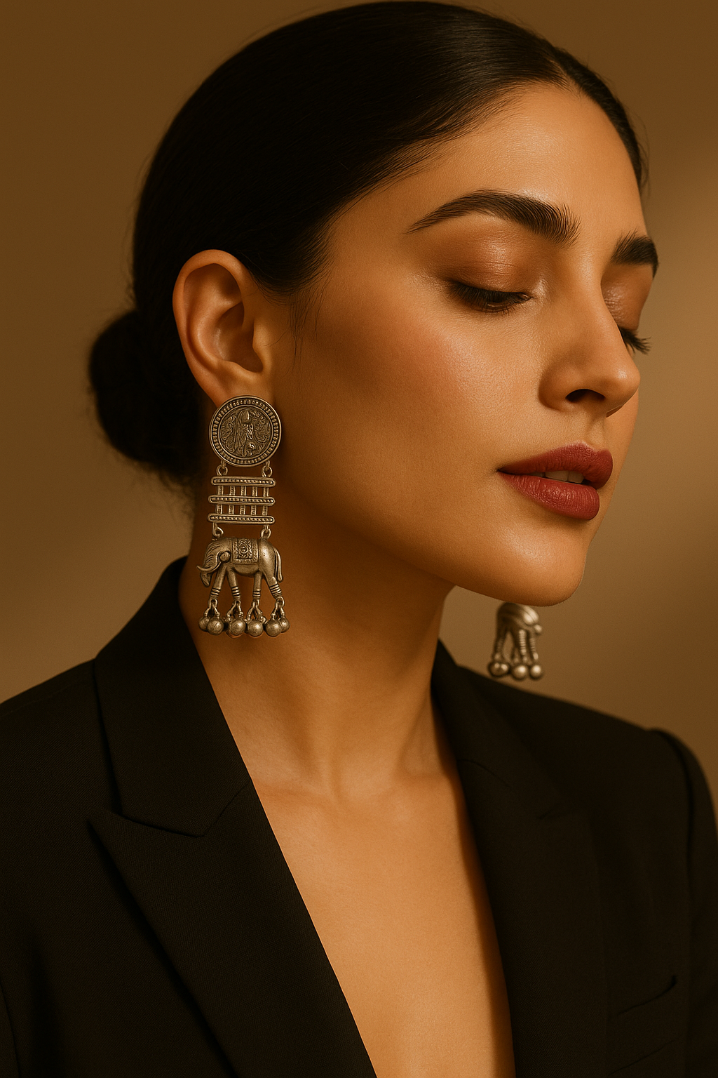 handcrafted earring - Elephant Coin Earrings - NIVRTTI handcrafted jewelry