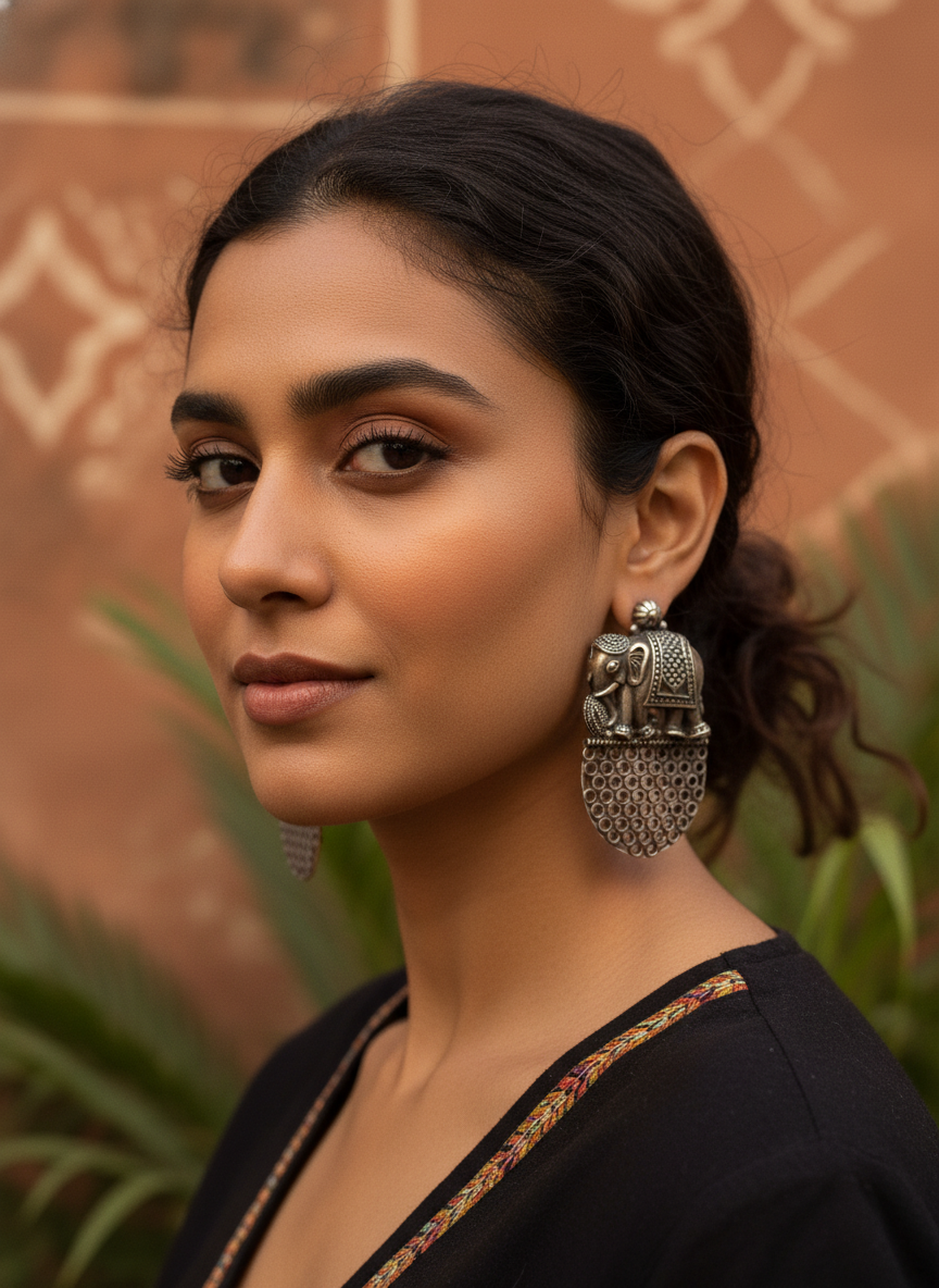 Gaj Shringar Studs – Handcrafted Ring | handcrafted ring | NIVRTTI