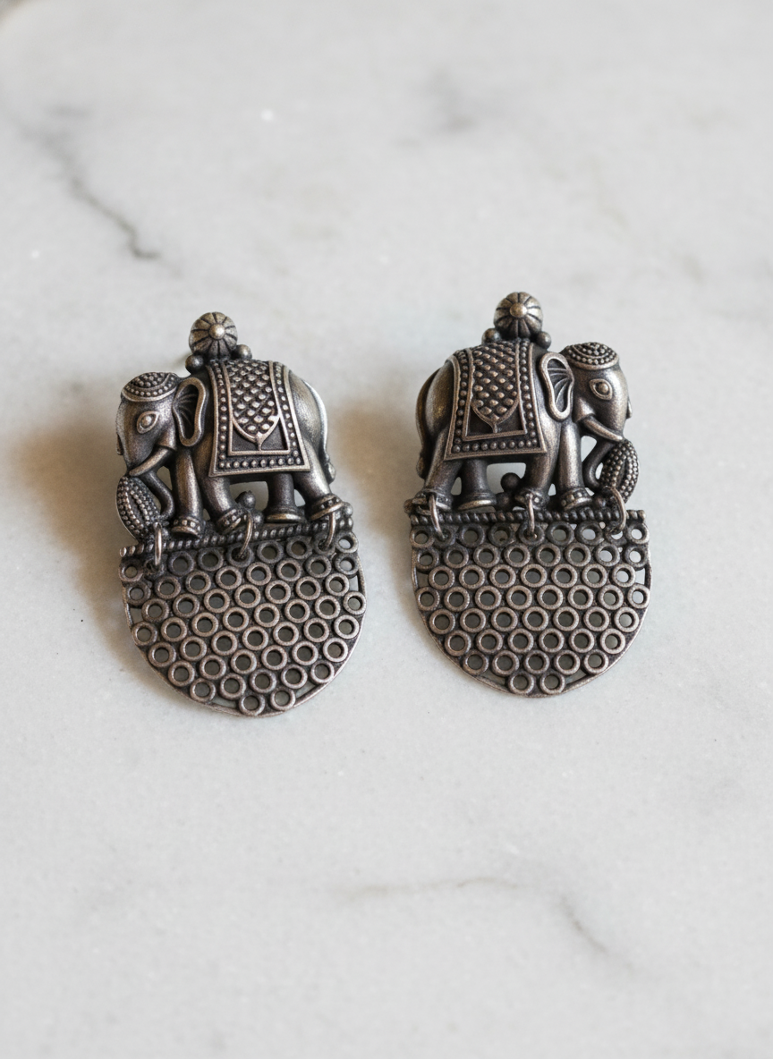 Gaj Shringar Studs – Handcrafted Ring | handcrafted ring | NIVRTTI