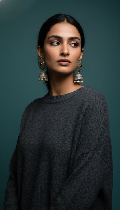 Regal Aura Antique Gold Jhumka Earrings – Brass Jhumka | traditional jhumka | NIVRTTI