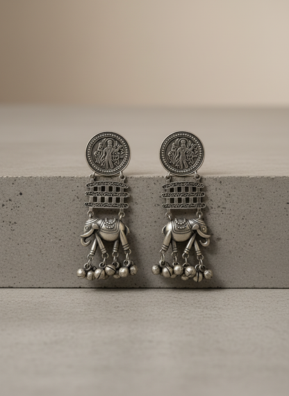 Elephant Coin Earrings – Handcrafted Earring | handcrafted earrings for women | NIVRTTI