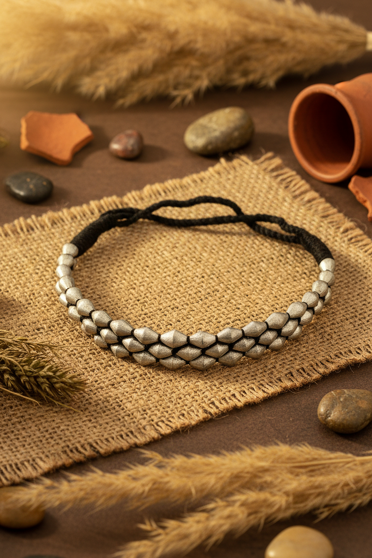 oxidised silver choker - Aarini Tribal Silver Oxidized Choker Necklace - NIVRTTI handcrafted jewelry