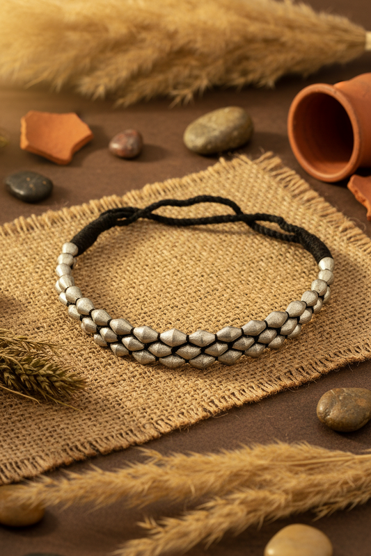 oxidised silver choker - Aarini Tribal Silver Oxidized Choker Necklace - NIVRTTI handcrafted jewelry