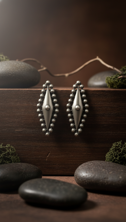 Silent Spear Oxidized Geometric Earrings – Oxidised Earring | handcrafted earrings for women | NIVRTTI
