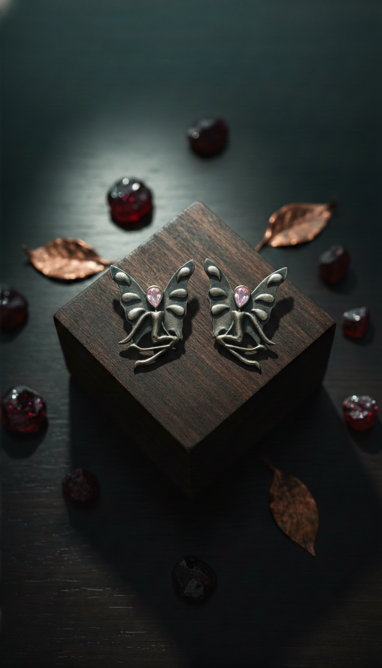 Celestial Grace Oxidized Angel Earrings – Oxidised Earring | handcrafted earrings for women | NIVRTTI