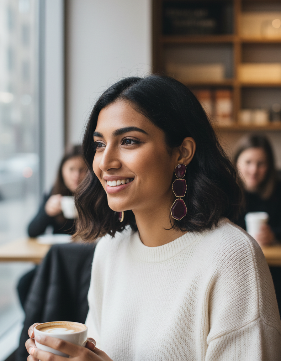 Geo Drip Statement Earrings