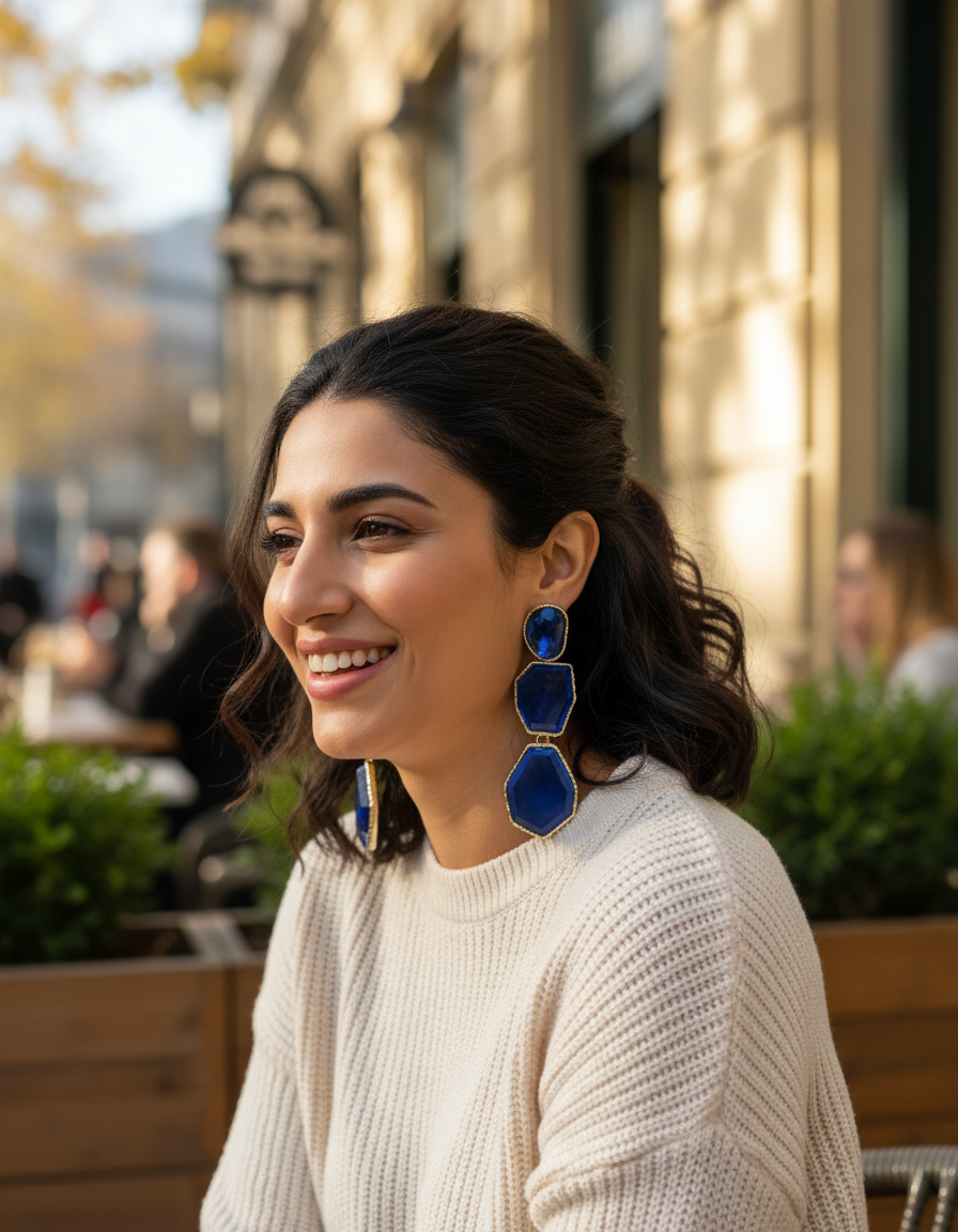 Geo Drip Statement Earrings
