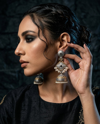 Adaa Dual Tone Jhumkas