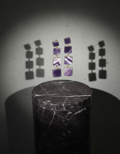 Prism Cascade Semi precious stone Earrings